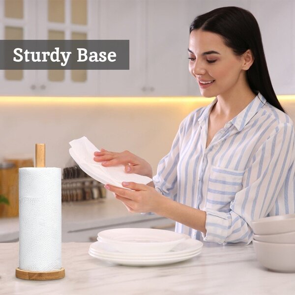 Drewniany stojak na ręczniki papierowe w naturalnym kolorze ø 12 cm Soka – Premier Housewares