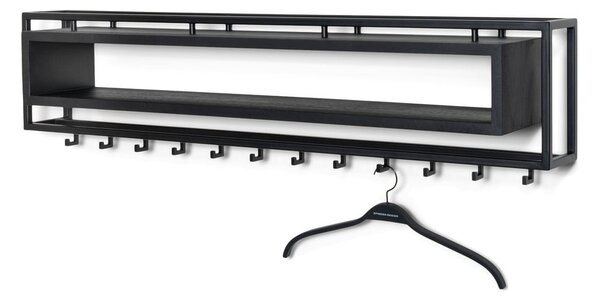 Czarny metalowy wieszak ścienny z półką 118 cm School – Spinder Design