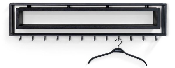 Czarny metalowy wieszak ścienny z półką 118 cm School – Spinder Design