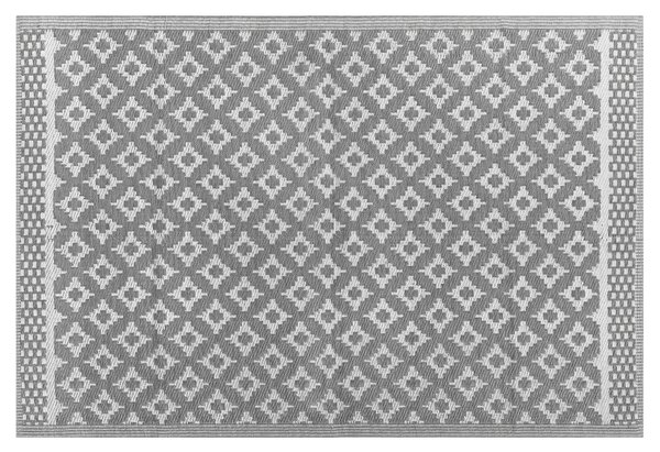 Wzorzysty dywan zewnętrzny z tworzywa z recyklingu 120 x 180 cm szary Thane Beliani