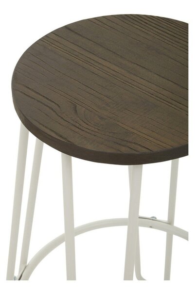 Biały/w naturalnym kolorze hoker z litego drewna wiązu (wysokość siedziska 75 cm) District – Premier Housewares