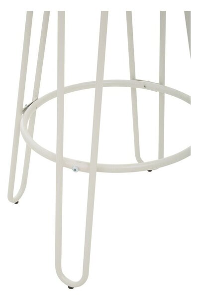 Biały/w naturalnym kolorze hoker z litego drewna wiązu (wysokość siedziska 75 cm) District – Premier Housewares