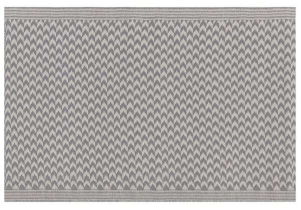 Dywan zewnętrzny szary materiał syntetyczny 60 x 90 cm wzór w jodełkę Mango Beliani