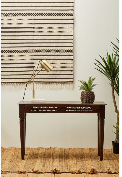 Konsola z litego drewna palisander w ciemnym naturalnym kolorze 45x120 cm Srina – Premier Housewares