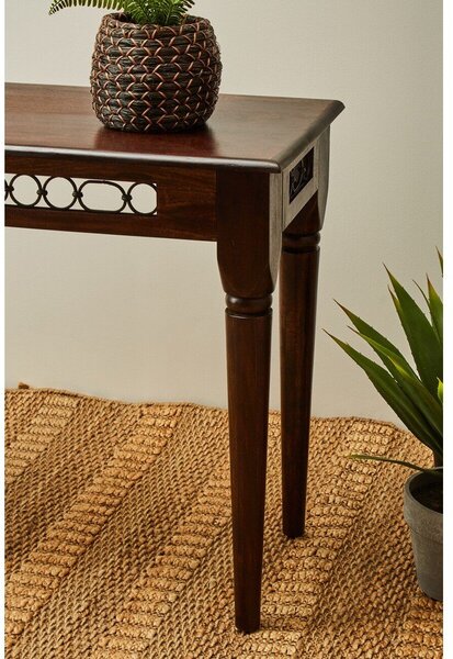 Konsola z litego drewna palisander w ciemnym naturalnym kolorze 45x120 cm Srina – Premier Housewares