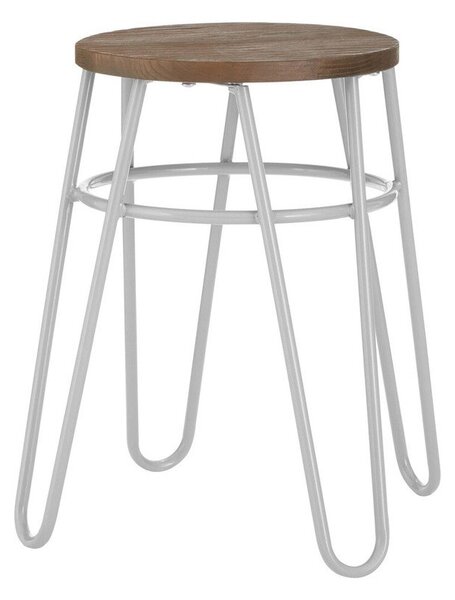 Szary/w naturalnym kolorze stołek z litego drewna wiązu District – Premier Housewares