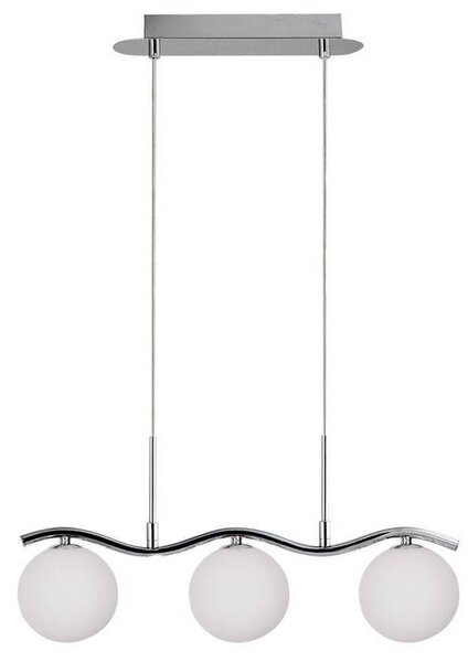 Lampa wisząca ze szklanymi kloszami Ramon kule chrom biała