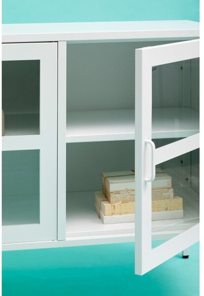 Biała stalowa witryna 140x80x45 cm Acier – Premier Housewares