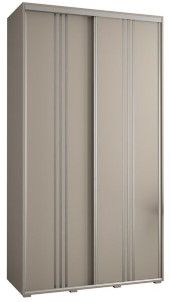 Szafa przesuwna wysoka Dakota 6 130, gł. 45 cm kaszmir + kaszmir + srebrny