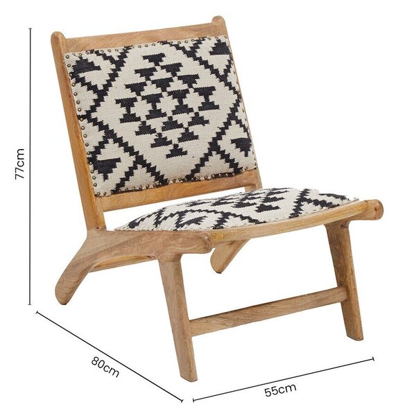 Czarno-biały/w naturalnym kolorze fotel Cefena – Premier Housewares