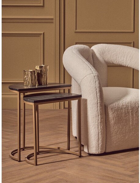 Stoliki zestaw 2 szt. z marmurowym blatem 28x45 cm Varana – Premier Housewares