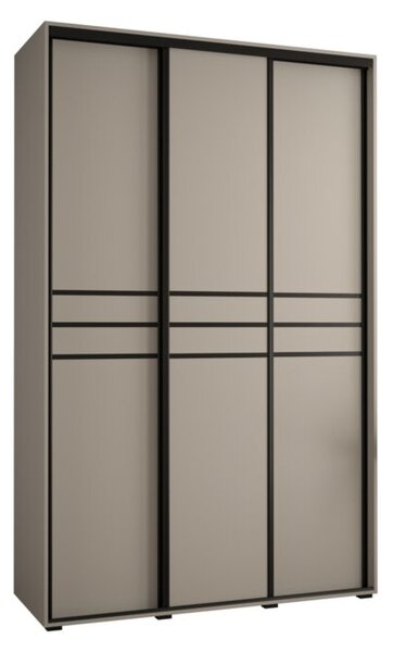 Szafa przesuwna wysoka Dakota 10 150, gł. 45 cm kaszmir + kaszmir + czarny