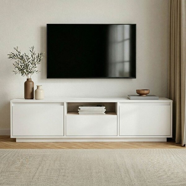 Biała szafka pod TV 160x42x30 cm Sentinel – Kalune Design