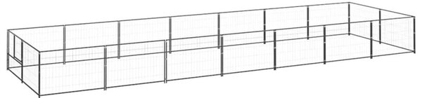Kojec dla psa, czarny, 14 m², stalowy