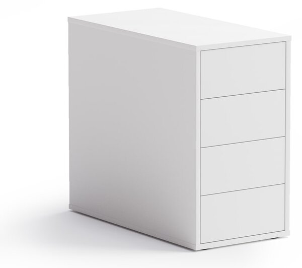Kontener biurowy BLOCK, 400 x 800 x 710 mm, 4 szuflady, biały