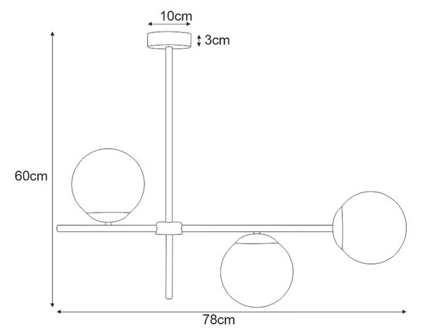 Nowoczesna lampa wisząca szklane kule - 4X S866 P3-N23