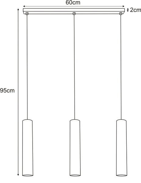 Lampa wisząca potrójna tuba - S861 R8-E39