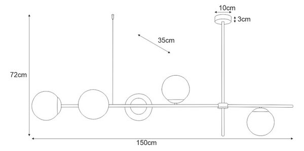 Duża nowoczesna lampa wisząca nad stół - 4X S868 N6-F75