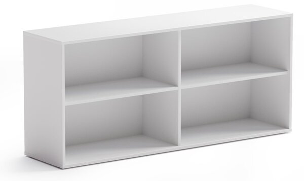 Regał biurowy BLOCK, 1600 × 400 × 710 mm, biały