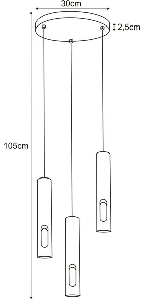 Lampa wisząca sople z wycięciami w kloszu - 4X S864 D3-N96