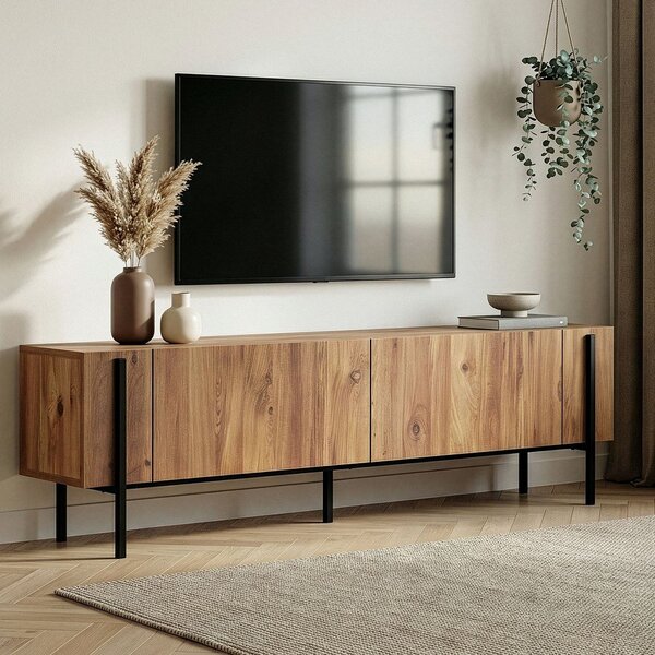 Szafka pod TV w dekorze sosny w naturalnym kolorze 180x45x30 cm Nexus – Kalune Design
