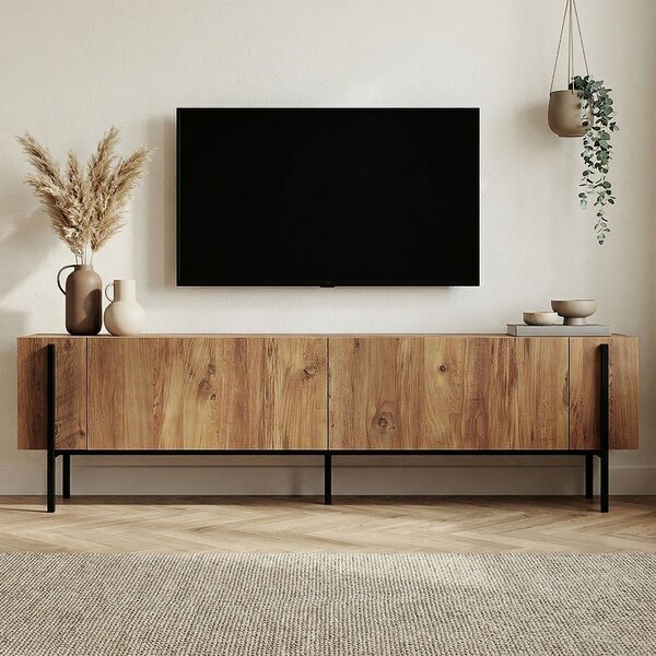 Szafka pod TV w dekorze sosny w naturalnym kolorze 180x45x30 cm Nexus – Kalune Design