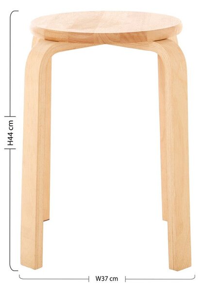 Stołek z litego drewna kauczukowego w naturalnym kolorze Heva – Premier Housewares