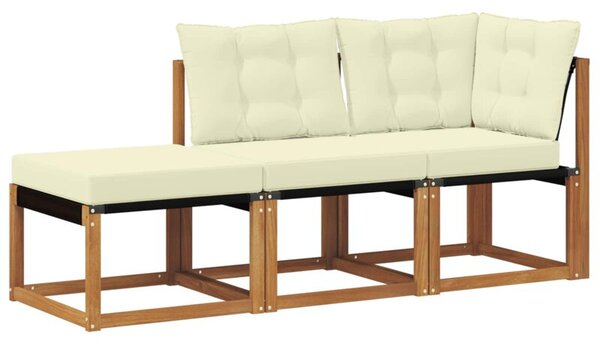 Modularny zestaw mebli ogrodowych z drewna akacjowego z wygodnymi poduszkami