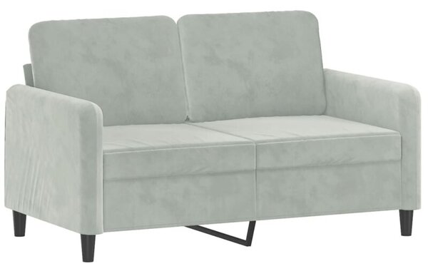 Sofa 2-osobowa, jasnoszara, 120 cm, tapicerowana aksamitem