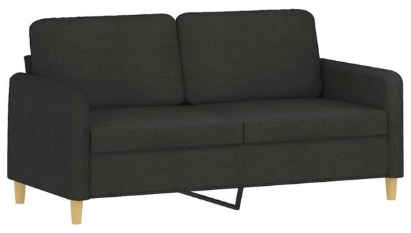 Sofa 2-osobowa, czarna, 140 cm, tapicerowana tkaninÄ