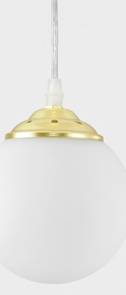 LAMPA WISZĄCA SUFITOWA NOWOCZESNA ZŁOTO KLASYCZNE BIAŁA KULA FINO W1 LED