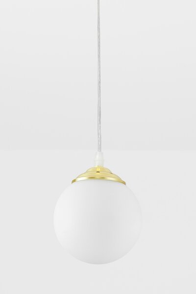 LAMPA WISZĄCA SUFITOWA NOWOCZESNA ZŁOTO KLASYCZNE BIAŁA KULA FINO W1 LED