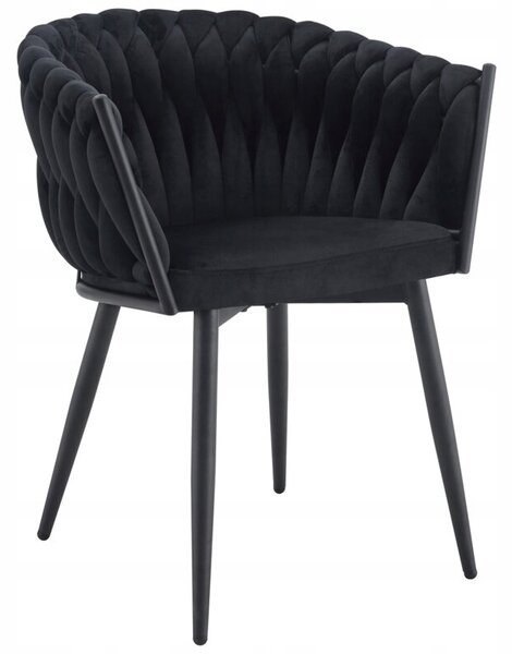 Nowoczesne stylowe krzesło jadalnia salon welur glamour KT220 czarne II gat