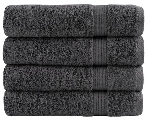 Ręczniki premium, solund, 4 szt., antracytowe, 100x150 cm, 600 g/m²