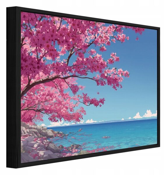 Obraz W Ramie Na Płótnie Ocean Niebieski Do Sypialni Salonu 120x80