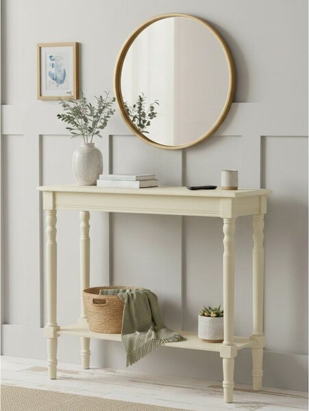 Konsola z litego drewna sosnowego w kolorze kości słoniowej 30x80 cm Heritage – Premier Housewares