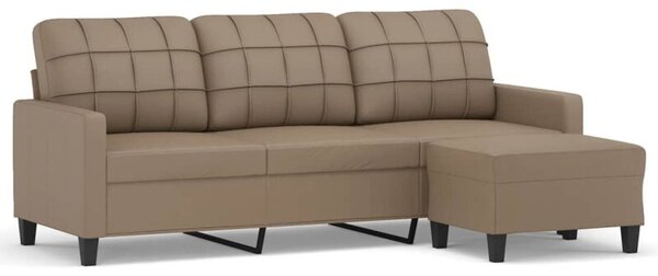 Sofa 3-osobowa z podnÃ³Å¼kiem, cappuccino, 180 cm, sztuczna skÃ³ra