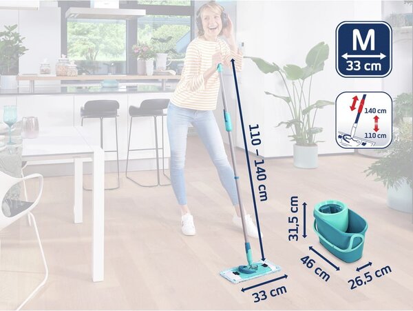Mop z wiadrem i płynem do mycia podłóg Clean Twist M Ergo – LEIFHEIT