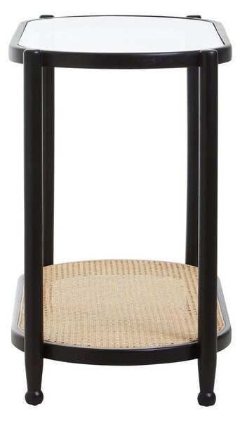 Czarna/w naturalnym kolorze konsola ze szklanym blatem 49x100 cm Cebu – Premier Housewares