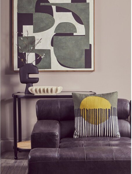 Czarna/w naturalnym kolorze konsola ze szklanym blatem 49x100 cm Cebu – Premier Housewares
