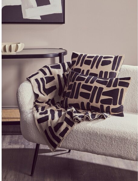 Czarna/w naturalnym kolorze konsola ze szklanym blatem 49x100 cm Cebu – Premier Housewares