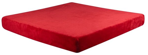 Napinane prześcieradło z mikropluszu czerwone 90 x 200 cm
