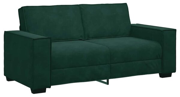 Sofa 2-osobowa, ciemnozielona, 180x78x84 cm, tapicerowana aksamitem