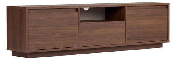 Szafka pod TV w dekorze orzecha w ciemnym naturalnym kolorze 160x42x30 cm Sentinel – Kalune Design