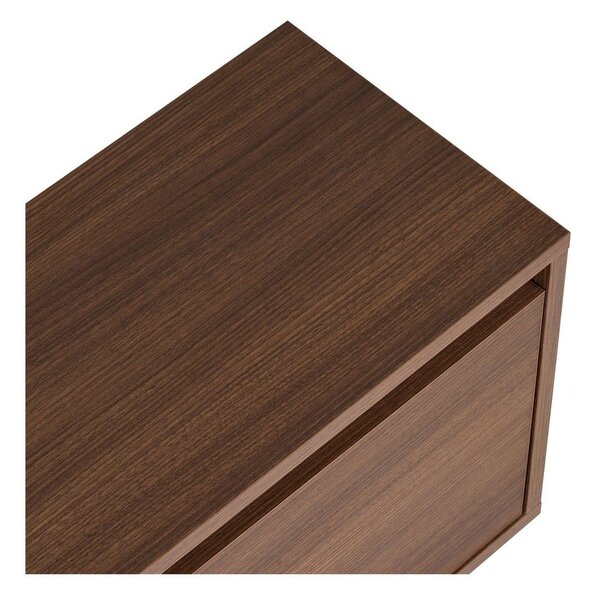 Szafka pod TV w dekorze orzecha w ciemnym naturalnym kolorze 160x42x30 cm Sentinel – Kalune Design