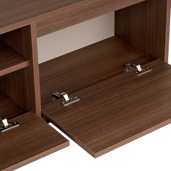 Szafka pod TV w dekorze orzecha w ciemnym naturalnym kolorze 160x42x30 cm Sentinel – Kalune Design