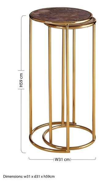 Okrągłe stoliki zestaw 2 szt. z kamiennym blatem ø 31 cm Vita – Premier Housewares