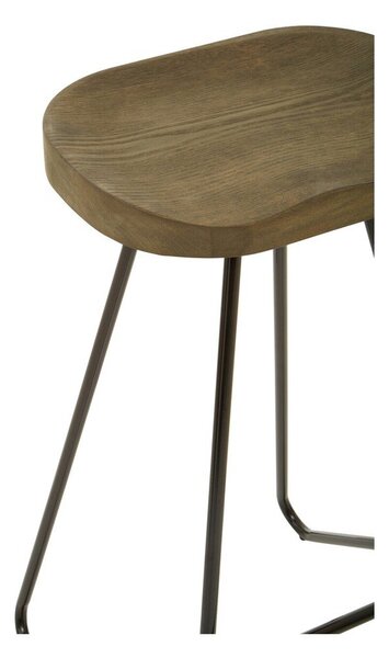 Czarny/w naturalnym kolorze hoker z litego drewna wiązu (wysokość siedziska 78 cm) District – Premier Housewares