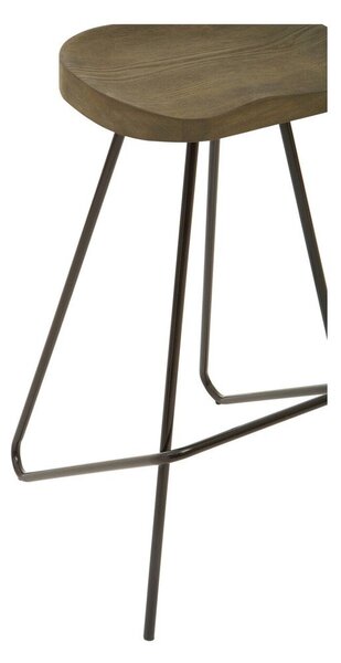 Czarny/w naturalnym kolorze hoker z litego drewna wiązu (wysokość siedziska 78 cm) District – Premier Housewares