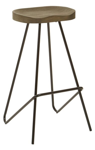 Czarny/w naturalnym kolorze hoker z litego drewna wiązu (wysokość siedziska 78 cm) District – Premier Housewares
